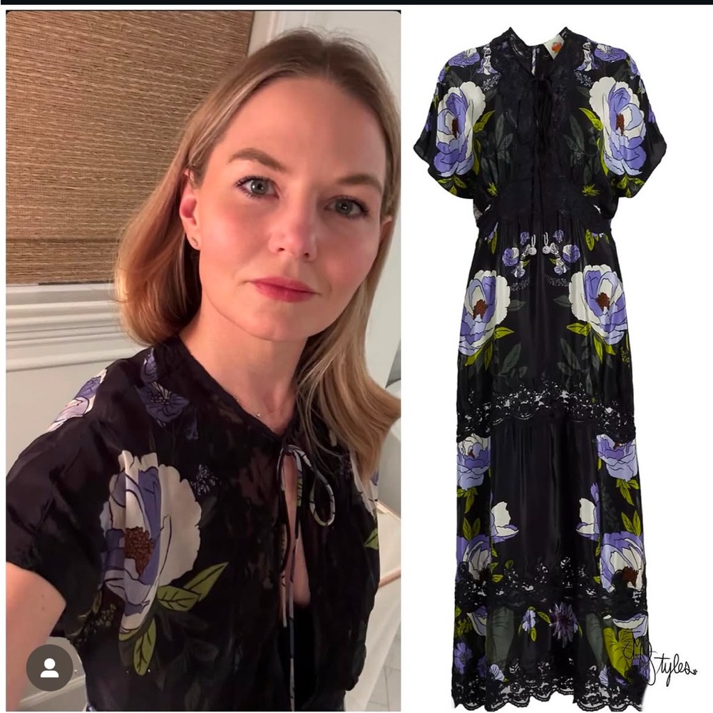 NWT FARM Rio Black Soft Garden Lace Maxi Dress – Size L